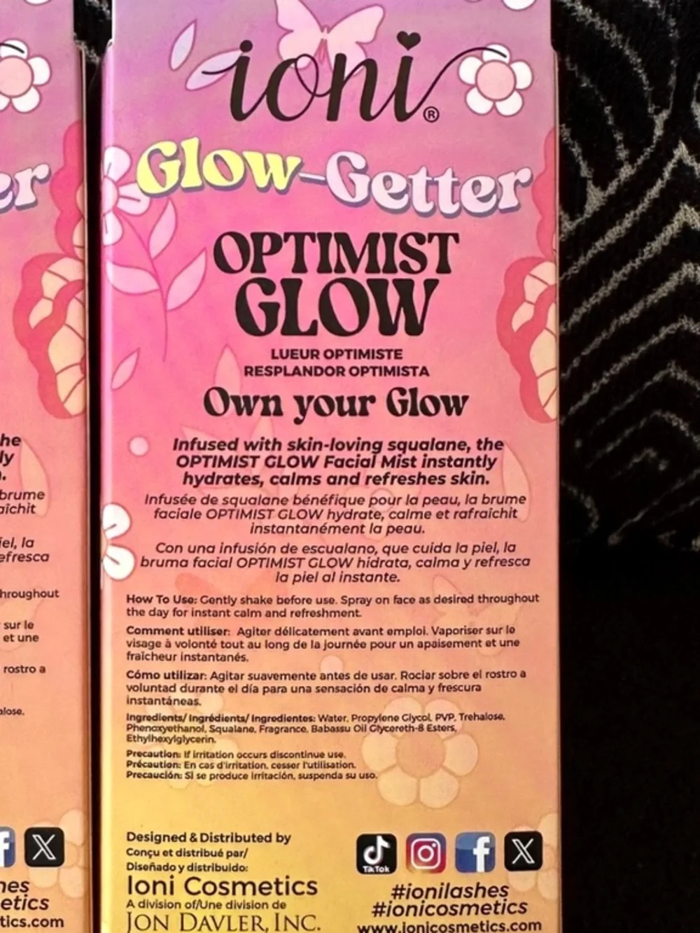 🐭 SALE! ioni Glow-Getter Optimist Glow hydrating Facial Mist - Berry Bliss new